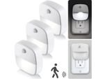 Presa Di Corrente A 3 Led Con Rilevatore Di Movimento Luce Notturna, Colore Della Luce: Bianco
