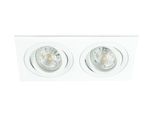 Faretto Da Incasso A Soffitto Ceri 2 Sq Bianco IP20 Quadrato Bianco Doppio EDO777474 Edo