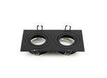 Faretto Da Incasso A Soffitto Ceri 2 Sq Black IP20 Quadrato Nero Doppio EDO777475 Edo
