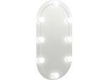 Vidaxl Specchio Con Luci Led 80X40 Cm In Vetro Ovale