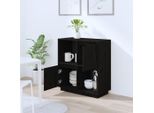 Vidaxl Credenza Nera 74X35X80 Cm In Legno Di Pino Massiccio