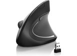 Mouse Ottico Senza Fili Csl - Bluetooth + Radio 2,4 Ghz - Design Verticale - Design Ergonomico - Prevenzione Del Gomito Del Tennista - Particolarmente Adatto Al Braccio - 5 Pulsanti