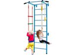 Parete Da Arrampicata Per Bambini Costway Con Barre In Metallo, Parete Da Ginnastica 107X83X223Cm, Attrezzatura Sportiva Per Bambini E Adulti Fino A 100 Kg (Blu)