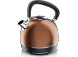Bollitore Arendo Da 1,7 L, 2200 W, Acciaio Inox, Stile Retrò Vintage, Protezione Contro Il Surriscaldamento E L'asciugatura, Rame