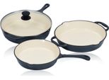 Set Di Padelle Mahlzeit 3 Pezzi, Ø 24 Cm, Ø 29,5 Cm, Ø 29 Cm, Blue Berry, Padella In Ghisa