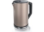 Bollitore Arendo Con Impostazione Della Temperatura 40 - 100 °C, Acciaio Inox, Display Led, 1,5L, 2200W, Design A Doppia Parete, Senza Bpa, Beige