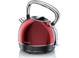 Bollitore Retrò Arendo In Acciaio Inox, Stile Vintage, 1,7 L, 2200 W, Filtro Anticalcare Sostituibile, Spegnimento Automatico, Rosso