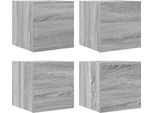 Vidaxl Mobili Tv A Parete 4 Pz. Grigio Sonoma 30,5X30X30 Cm