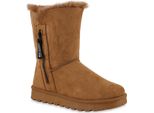 Van Hill Donna Stivali Invernali Foderati Caldi Stivaletti Scarpe Pelliccia Ecologica 839666, Colore: Marrone Chiaro, Taglia: 39