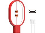 Balance Lamp Usb Led Lampada Da Tavolo Luce Notturna Magnetica Lampada Da Tavolo Per Comodino Soggiorno Camera Dei Bambini Scrivania Camera Da Letto Decorazione, Rosso