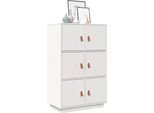 Vidaxl Credenza Bianca 67X40X108,5 Cm In Legno Di Pino Massiccio