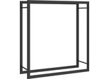 Vidaxl Porta Legna Nero Opaco 80X28X86 Cm In Acciaio