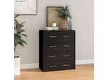 Vidaxl Cassettiera Con 4 Cassetti 60×30,5×71 Cm Nero