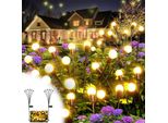 Lampade Solari Per Giardino All'aperto, 2Pcs 6 Led Solar Firefly Light, Luce Solare Decorazione Giardino Luci Solari Illuminazione Giardino Per Terrazza Balcone Giardino