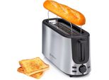 Alpina Tostapane 2 Fette Con Piano Per Il Pane - Tostapane Lungo E Funzione Di Scongelamento - 7 Livelli Di Doratura Elettrodomestici Da Cucina - 230V - Acciaio Inossidabile - 1000W - Argento
