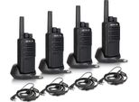 Retevis NR610 Radio, Ai Noise Cancelling, Radio Con Auricolare, PMR446 Vox, 1200Mah Ricaricabile Walkie-Talkie Adulto 4Pcs Per Scuola, Trasporto, Parchi Giochi