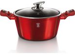 Pentola Berlingerhaus Con Superficie In Marmo E Coperchio 24 Cm Borgogna Linea Metallica BH-1257