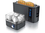 Set Da Colazione Arendo, Cuociuova Eightcook, Tostapane A 2 Fessure, Grigio