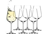 Kadax Bicchieri Da Vino Bianchi In Cristallo "Fano"", Bicchieri Da Vino Con Stelo Lungo, Set Di 6, 360 Ml,"