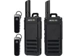 Retevis RB639P Walkie-Talkie, Radio PMR446 Con Auricolare Senza Fili, Type-C, Walkie-Talkie Vox Portatile Per Campeggio, Scuola (Nero, 2 Pezzi)