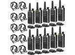 Retevis RB666 Radio Piccola, PMR446 Set Radio Professionale Ricaricabile Con Caricatore Rapido, Clone Wireless, Walkie Talkie Portatile Vox Con Auricolari Per Scuola, Hotel (10 Pezzi, Nero)