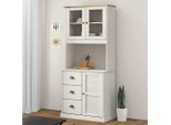 2025 Cloris Vetrina Credenza Top Vigo Bianco 78X30X100 Cm Pino Massiccio - Cassettiere Vendita2448072 1Pacco