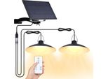 Lampade Solari Per Esterni, Luce A Sospensione Solare A Led Con Telecomando, Luci Solari A Sospensione Da Giardino Con Pannello Solare Da 1500Mah E Testa Della Lampada Da 300Lm, Colore Della Luce: Bianco Caldo, 2 Lampade
