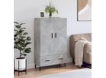 Maison Exclusive - Credenza Alta Grigio Cemento 69,5X31X115 Cm Materiale Ligneo