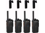 Retevis RB637 Walkie-Talkie Bluetooth, Radio PMR446 Con Auricolare Senza Fili, 2000 Mah, Vox, Per Attività Familiari Scuola (Nero, 4 Pezzi)
