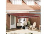 Vidaxl Tenda Da Sole Retrattile Arancione E Marrone 4X3 M Tessuto E Alluminio