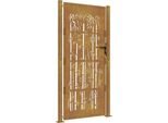 Vidaxl Cancello Da Giardino 105X205 Cm In Acciaio Corten Design Bambù