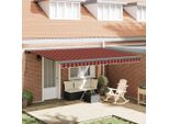 Tenda Retrattile Arancione E Marrone 4X3 M In Tessuto E Alluminio