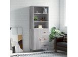 Maison Exclusive - Credenza Grigio Sonoma 69,5X34X180 Cm In Legno Multistrato
