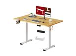 Sanodesk QS1 Scrivania Regolabile In Altezza Elettricamente 4 Funzioni Di Memoria Protezione Anticollisione Capacità Di Carico 70 Kg, Ganci, Gestione Dei Cavi 110X54 Cm (Acero)