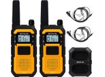 Retevis RB648 Walkie Talkie Impermeabile IP67, Radio Robusta Con Auricolare, 2000 Mah, Doppio Ptt A Vibrazione PMR446, Vox, Walkie Talkie Per Cantieri Edili