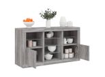 Credenza Con Luci Led Grigio Sonoma 123X37X67 Cm
