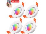 4Pc 3W Led Faretto Da Incasso 230V Led Spot Soffitto Luce Piatta Spot Soffitto Rgb Dimmerabile Faretti Bagno Soffitto Luci Da Incasso Soffitto Faretti Led