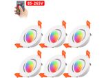 6Pc 3W Led Faretto Da Incasso 230V Led Spot Soffitto Luce Piatta Spot Soffitto Rgb Dimmerabile Faretti Bagno Soffitto Luci Da Incasso Soffitto Faretti Led