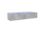 Pensili Tv Con Luci Led 2 Pz. Grigio Cemento 80X35X31 Cm