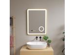 Specchio Da Bagno A Led 'Pescara' Con 120 Led Cornice In Alluminio 60 X 80 Cm Colore Oro
