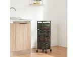 Carrello 'Steigen' Carrello Portavivande A 4 Livelli 74,5XØ33Cm Nero