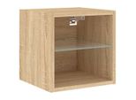 Parete Tv Con Luci Led Rovere Sonoma 30X28,5X30 Cm