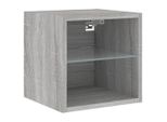 Parete Tv Con Luci Led Grigio Sonoma 30X28,5X30 Cm