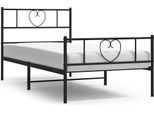 Vidaxl Struttura Letto Con Testiera E Pediera In Metallo Nero 100X190 Cm