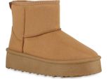 Van Hill Donna Stivali Invernali Foderati Caldi Stivaletti Scarpe Con Suola Battistrada 840856, Colore: Marrone Chiaro, Taglia: 41