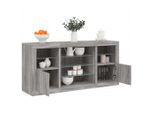 Credenza Con Luci Led Grigio Sonoma 142,5X37X67 Cm