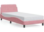 Vidaxl Struttura Letto Con Testiera "Dover"" Rosa 90X190 Cm In Velluto"