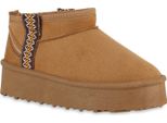 Van Hill Donna Stivali Invernali Foderati Caldi Stivaletti Scarpe Comode 840911, Colore: Marrone Chiaro, Taglia: 37