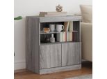 Bei Cloris Vetrina Con Luci Led Grigio Sonoma 60X37X67 Cm - Cassettiere Nuovo7628425 1Pacco