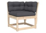 Vidaxl Divano Da Giardino Angolare Con Cuscini 73X73X78 Cm In Legno Di Pino Massiccio